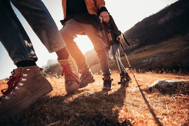 wearing jeans pants while hiking